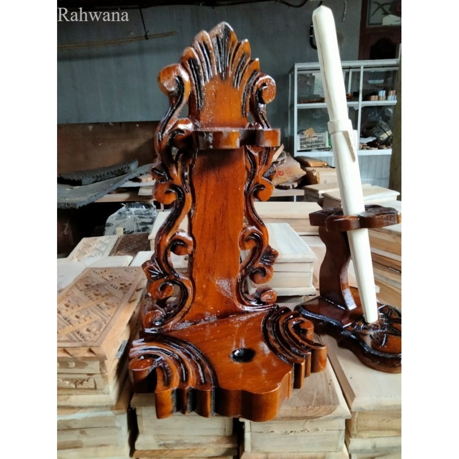 

jagrak keris stand ukir alus isi 1 - mentah Murah Meriah JD21 - mentah Antik