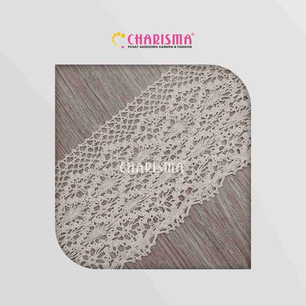 Charisma Renda Kait / Renda Rajut Cream - Lebar 12 cm/ Variasi A0280 / Harga per 1 Yard (90cm)