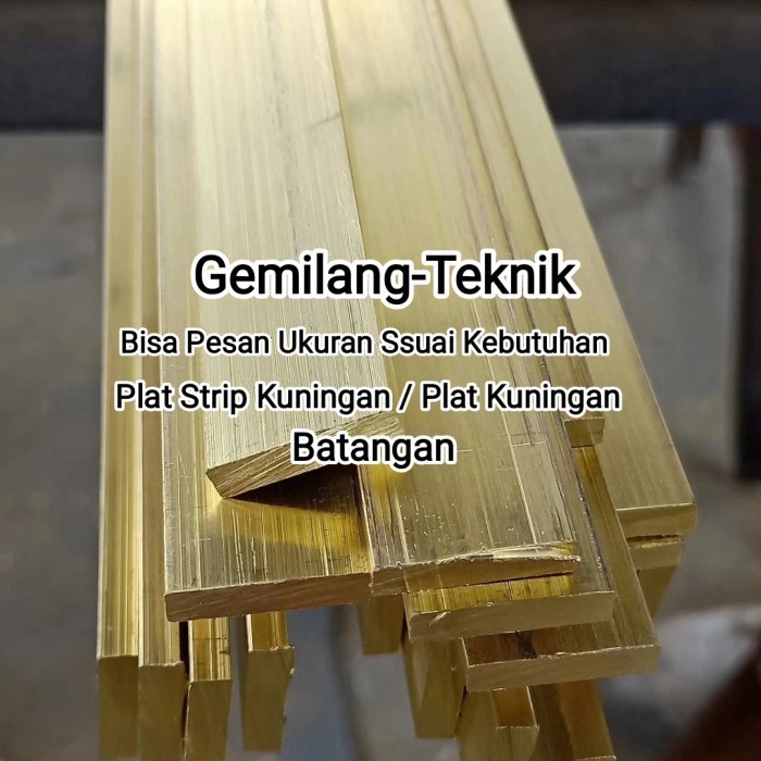 plat strip kuningan 3mm x 15mm x 4000mm Plat Kuningan Strip Plat Kuningan Brass Barr