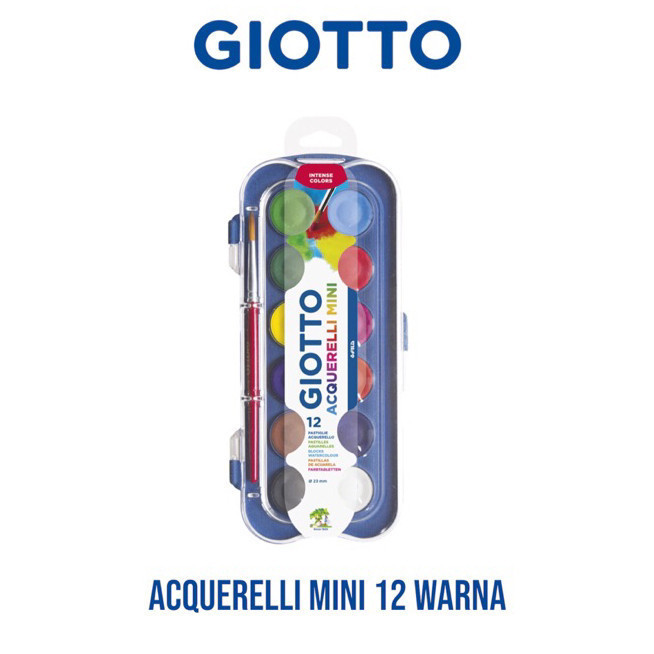 

Watercolour Giotto Acquerelli Mini 12 Warna Plus Kuas Round 1pcs