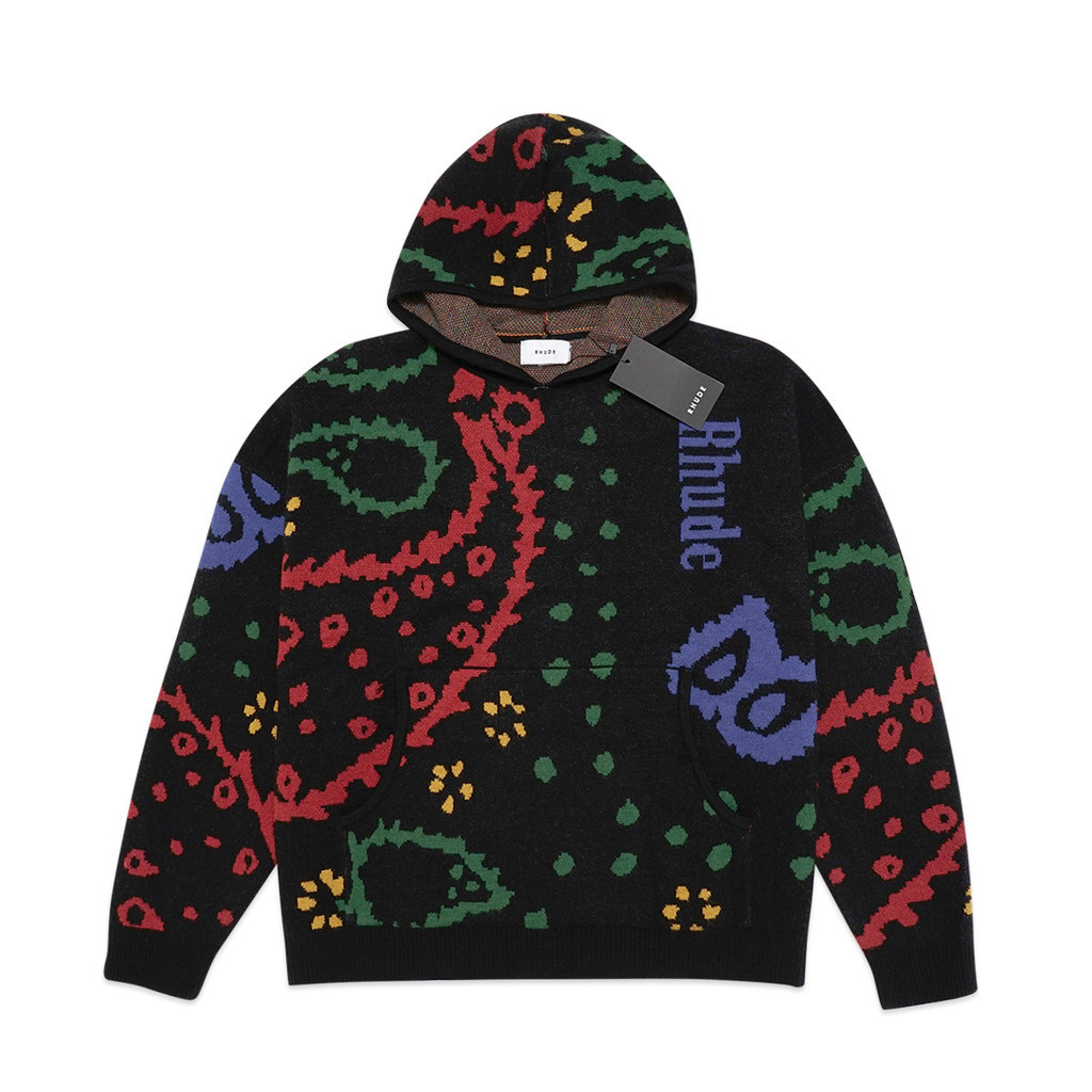 Rhude Knit Multi Paisley Hoodie