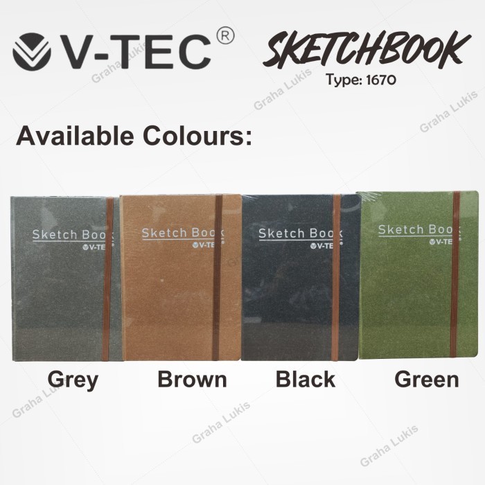 

V-tec Sketchbook 1670 - A5 160 GSM - Black
