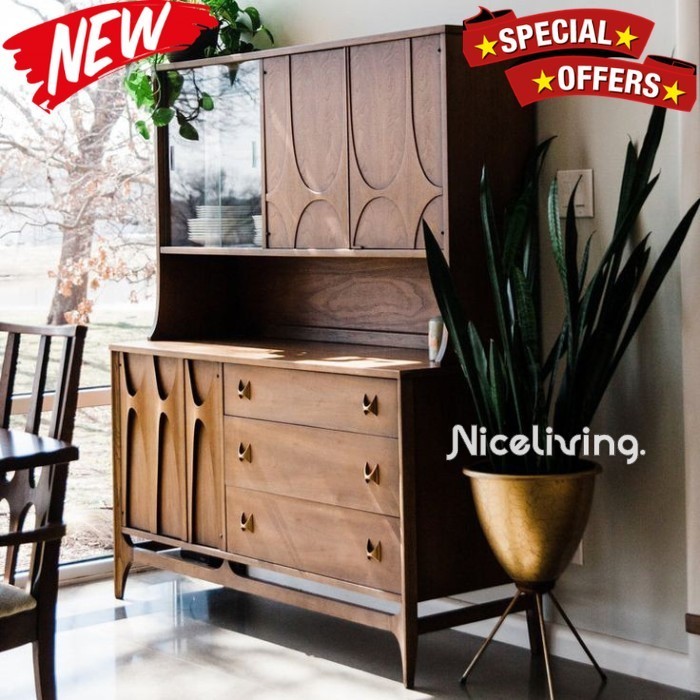 Bufet dapur modern terbaik rak dapur kayu jati terbaru Indonesian Furniture