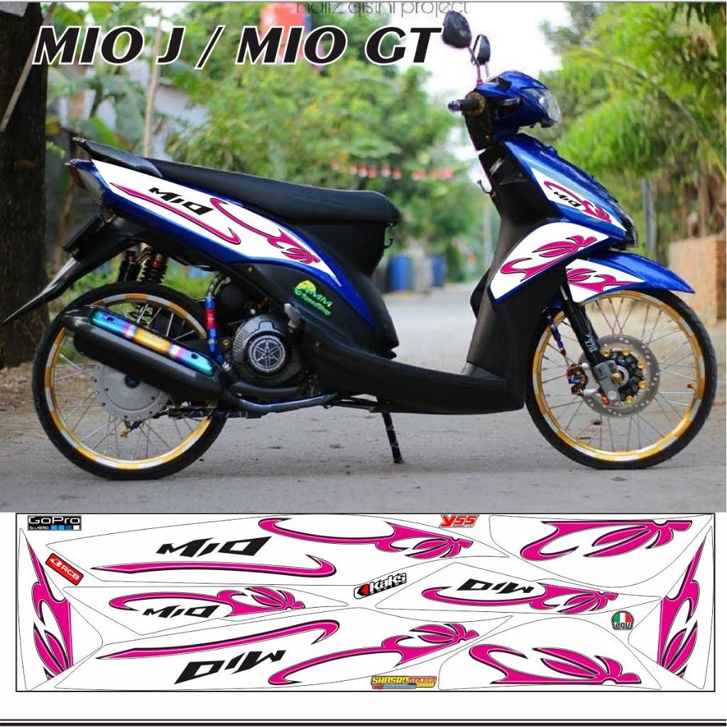 VARIASI SIMPLE Striping MOTOR mio GT / STRIPING VARIASI stiker mio GT