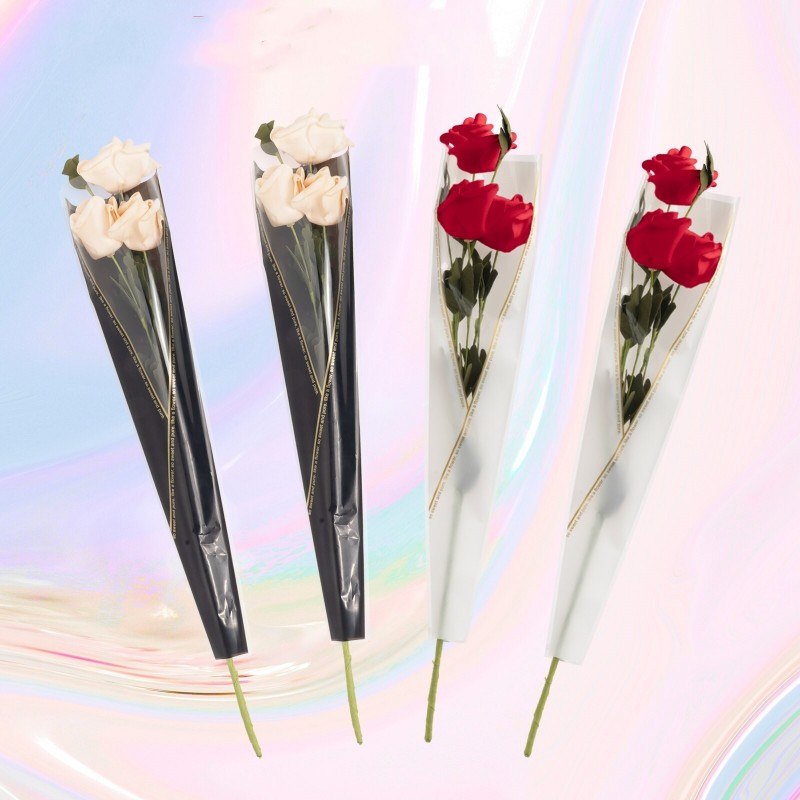 

Clear Rose Sleeve Plastik Single Flower Plastic Bening Rose Mawar Satu Tangkai Kantong Bunga Kantong Bunga