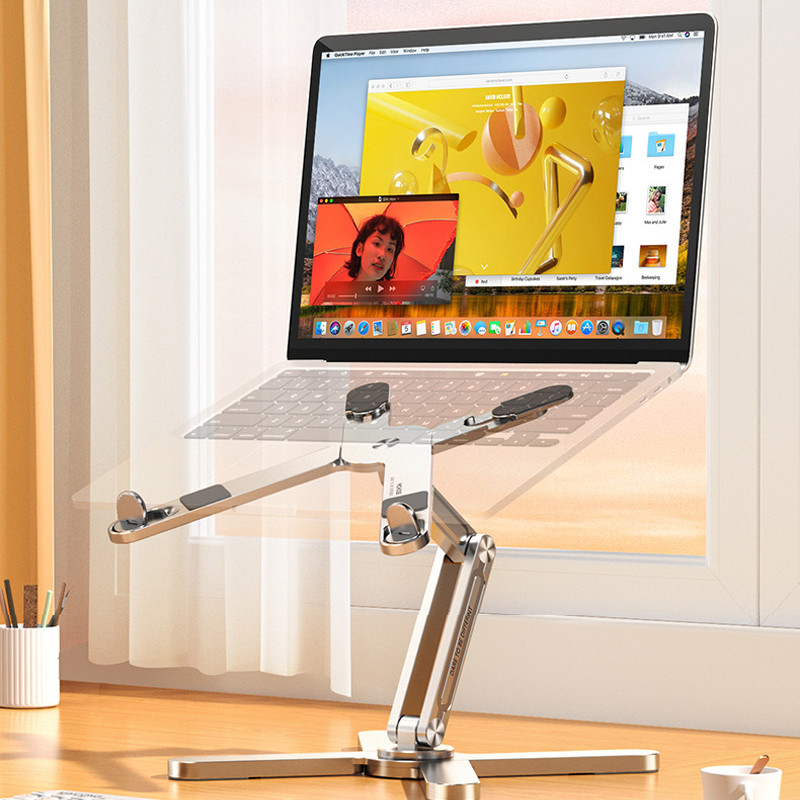 

Foldable Laptop Stand 360°Rotation Notebook Table Aluminum Alloy Holder Portable Book Tablet Bracket with Heat Dissipation