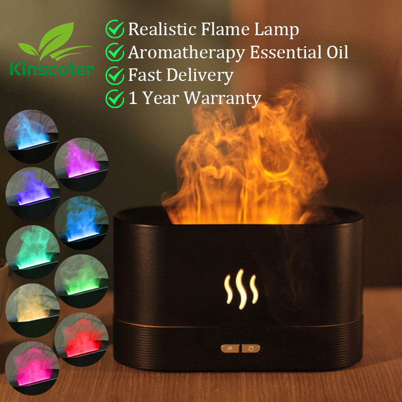 

Kinscoter Aroma Diffuser Air Humidifier Ultrasonic Cool Mist Maker Fogger Led Essential Oil Flame Lamp Difusor