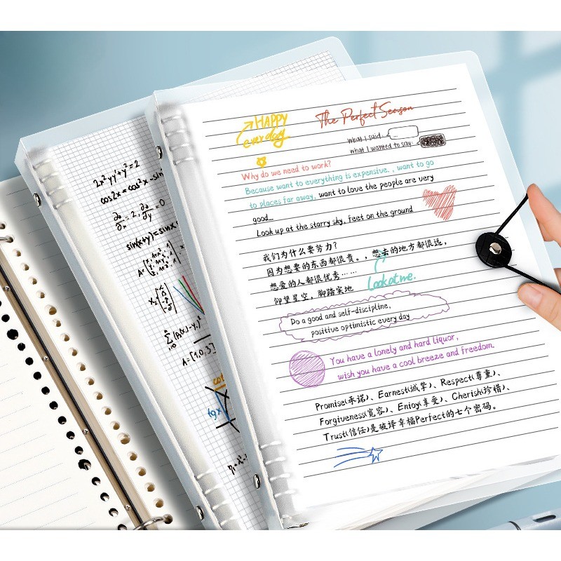 

A5B5 Student Simple Portable Binder Notebook Transparent Office Folder