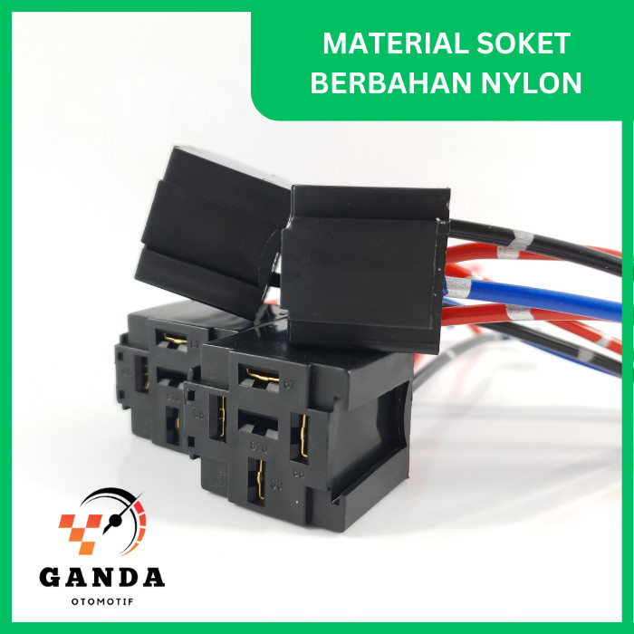 SOCKET RELAY RE5P GANDENG+KABEL/ KABEL SOKET RELAY GANDENG 4 /5 KAKI - 4 KAKI