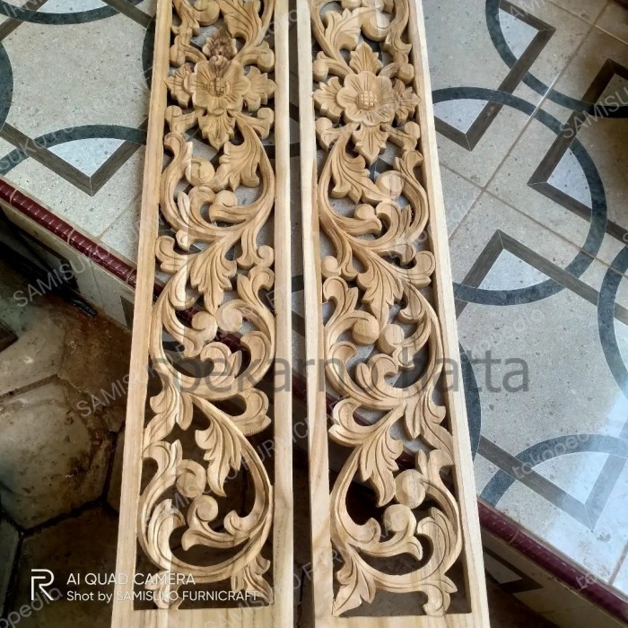 

kayu ornamen ukiran alusan SH823