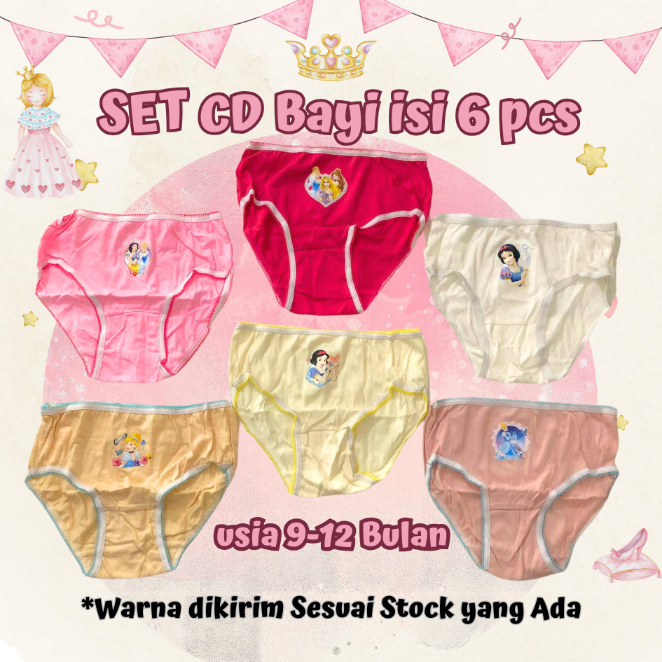 Celana Dalam Anak Bayi  -  celana dalam set - celana dalam anak anak perempuan CELANA DALAM 6 PCS