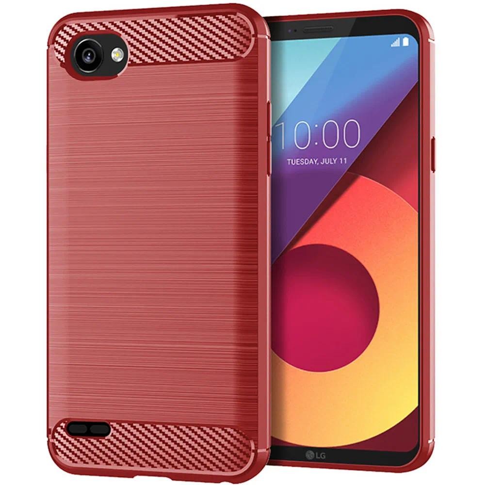 Untuk LG Q6 LG Q6 Plus Q 6 LGQ6 casing Penutup Telepon Tekstur Halus TPU Silikon PU Kulit Penutup Be