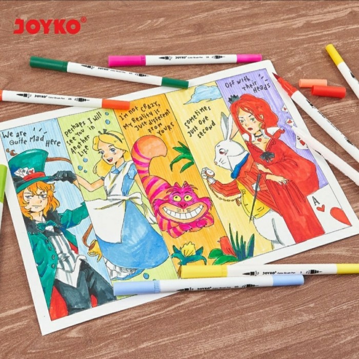 

[BIG SALE] SET 12 JOYKO DOUBLE TIP COLOR BRUSHPEN BRUSH PEN SPIDOL KUAS KALIGRAFI - Set 12