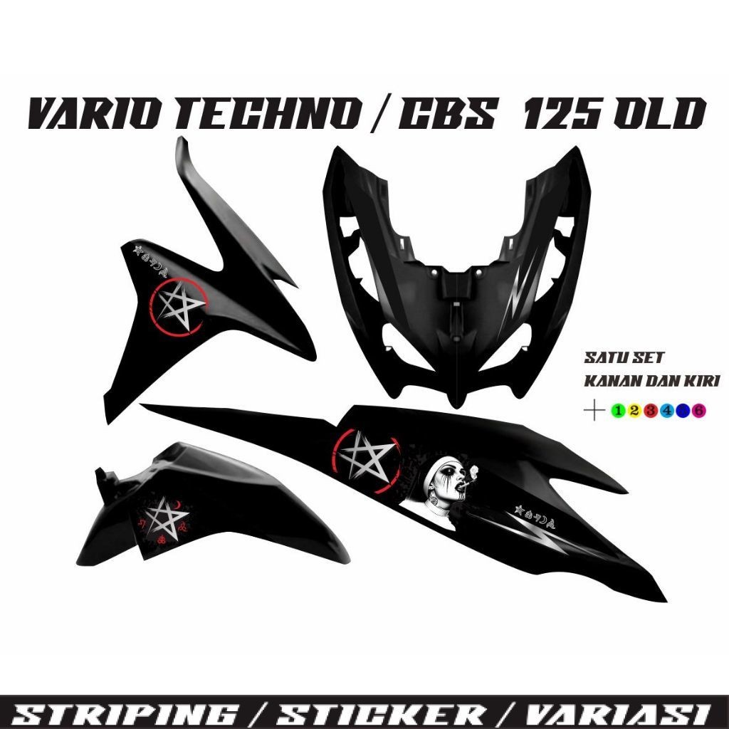 VARIASI MOTOR STICKER VARIO TECHNO 125 / STRIPING VARIO 125 OLD CBS