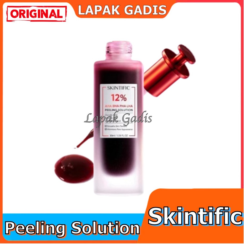 Lapak Gadis SKINTIFIC 12% Acid Peeling Solution Serum 30ml | Eksfoliasi Essence Wajah Mengangkat Sel
