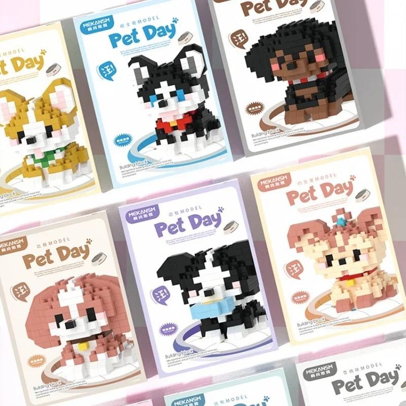 

Micro Particle Cartoon Puppy Cat Building Blocks DIY Educational Toy for Kids 8-12 Table Decoration Puzzle Set Birthday Gift