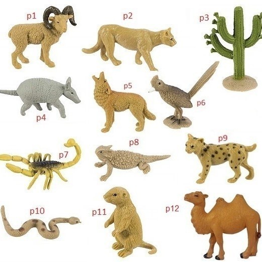 "V.NLN" - TERBARU Mainan Binatang Hewan Gurun Miniatur Kadal Trenggiling Ular Kaktus - 4