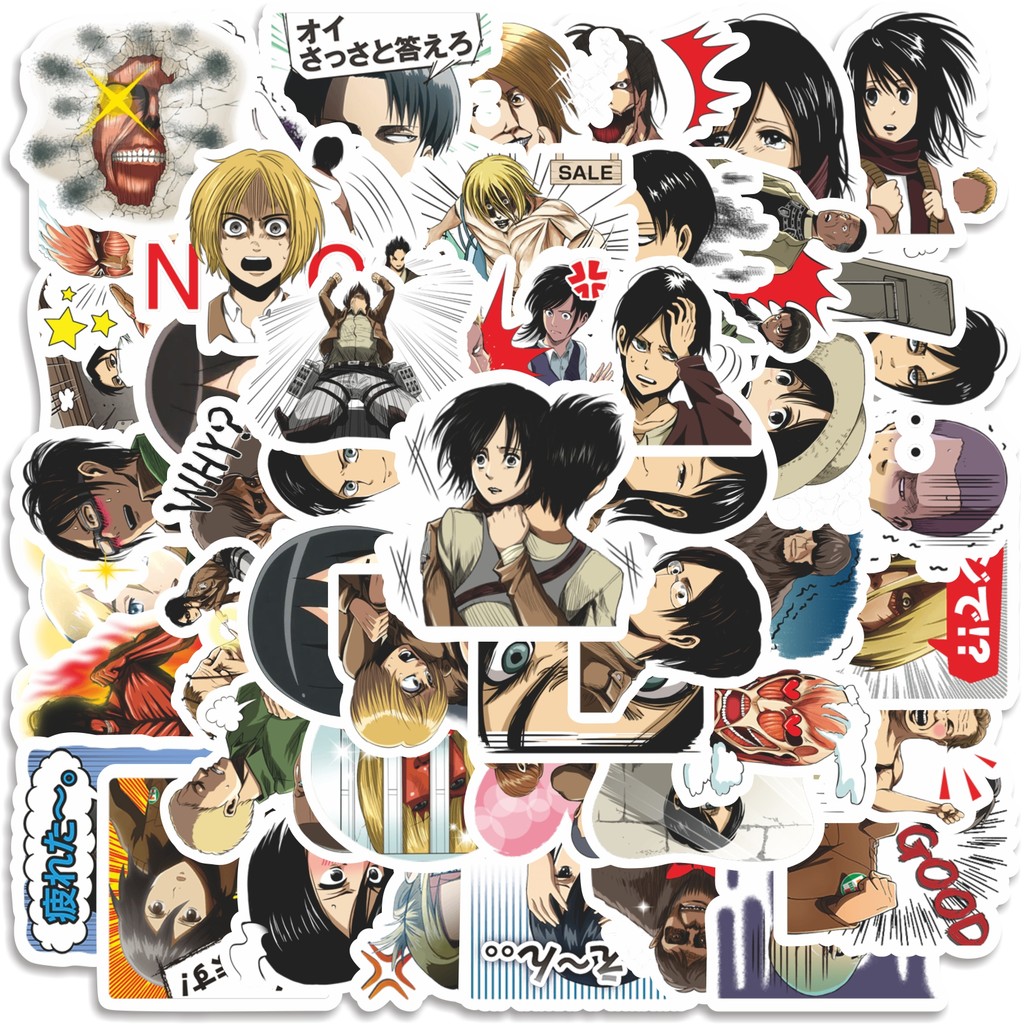 

COD 50 Pcs Stiker Attack On Titan Anime V2 Lucu Anti Air Untuk Dekorasi Notebook Sepeda Skateboard Handphone