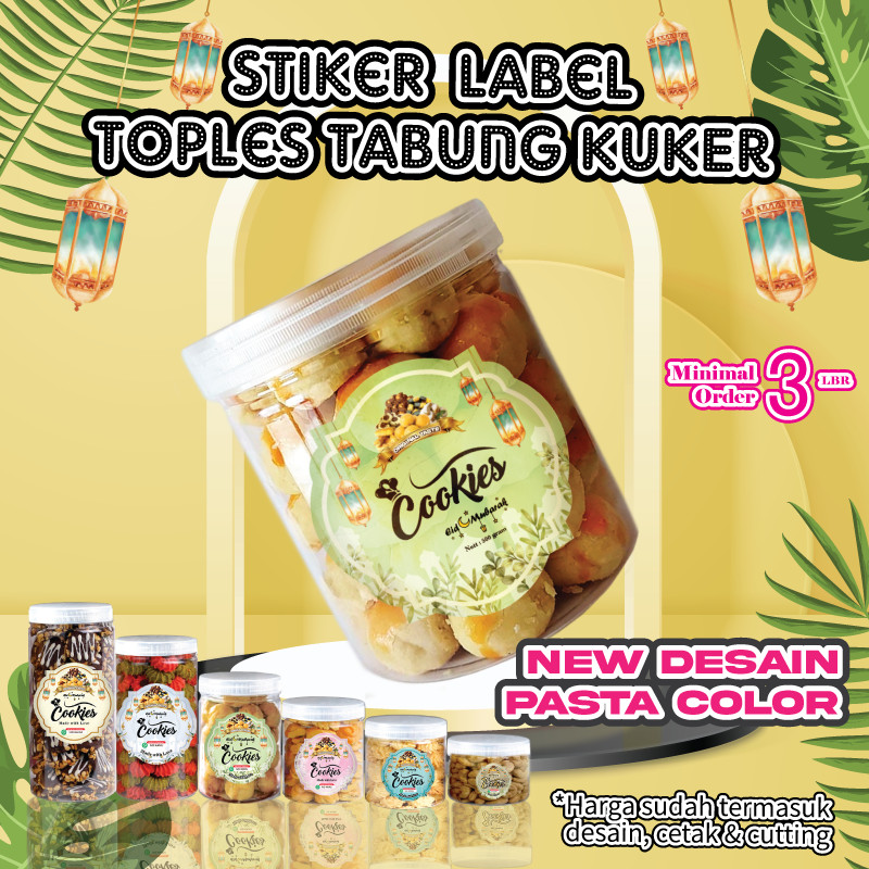 

Custom Stiker Label Toples Tabung Cylinder Tema Lebaran Idul Fitri Pastel Color