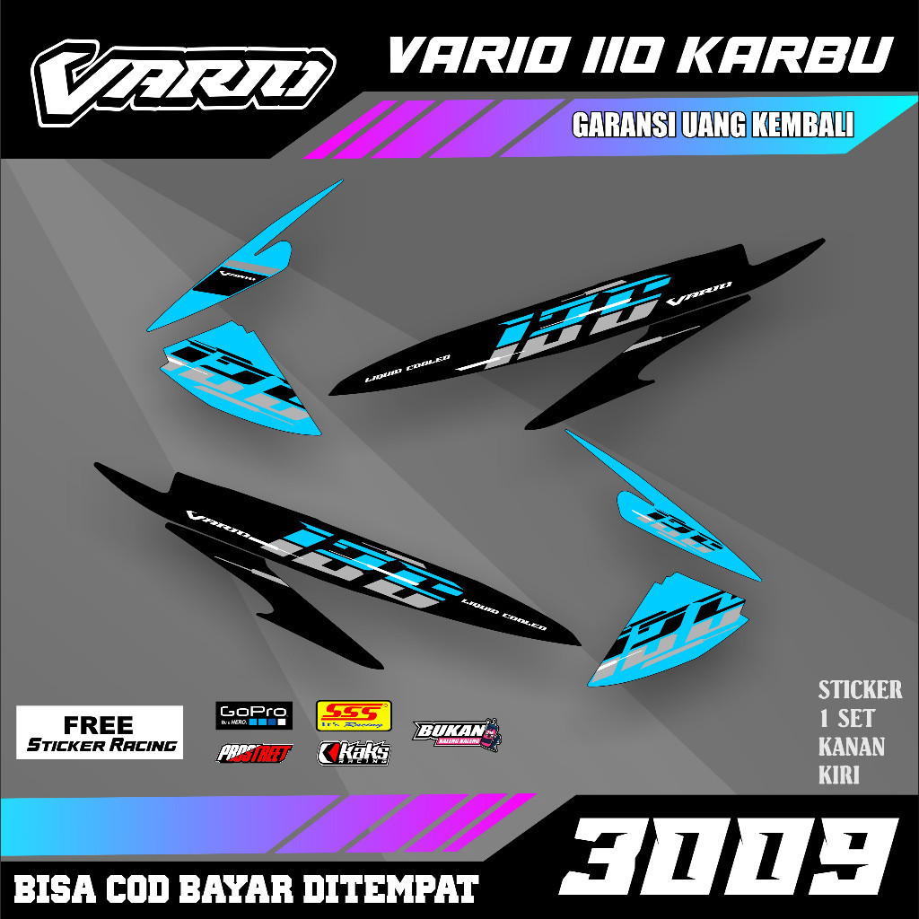 Striping Vario 110 Karbu Motif Vietnam Style Setriping Setiker Sticker Motor Vario Karbu 110 Terlari