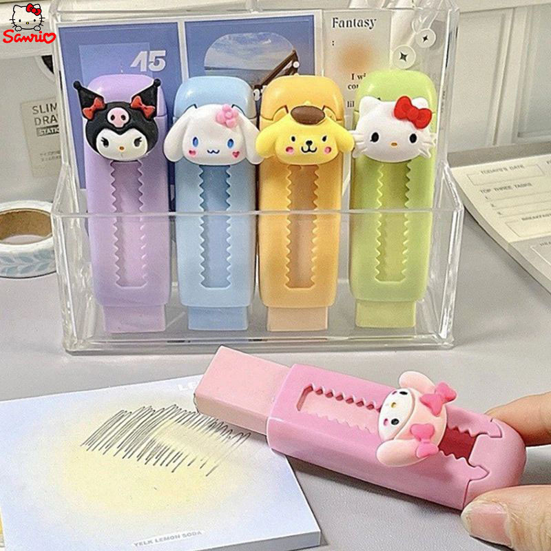 

1pc Sanrio Kuromi Push-Pull Eraser Cinnamoroll Eraser Scalable Cartoon Eraser Student Reward Stationery Gift