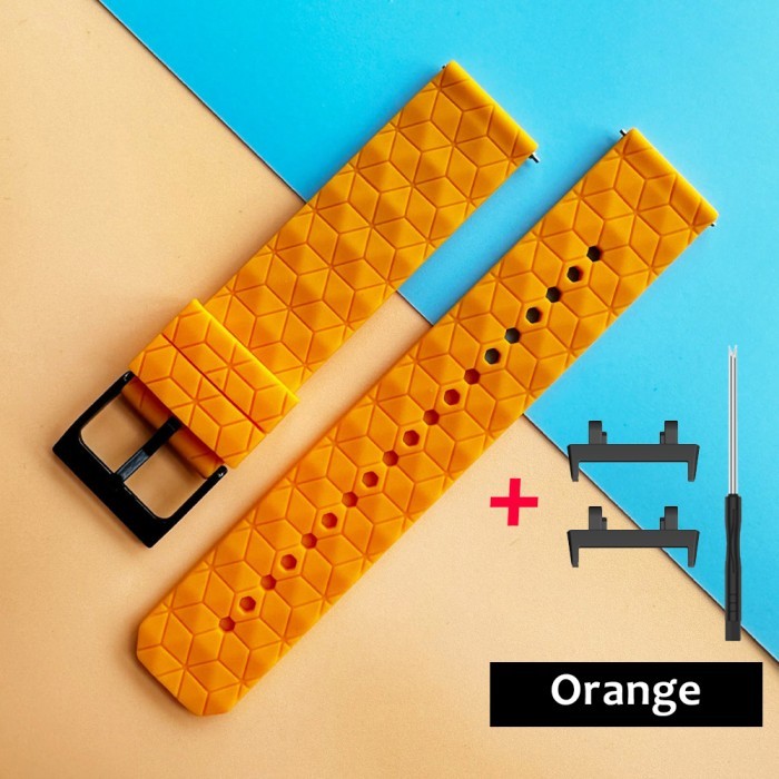 [[govava_id]] STRAP TALI JAM AMAZFIT T-REX 2 TREX 2 MODEL 3D CUBES SPORT RUBBER - Orange