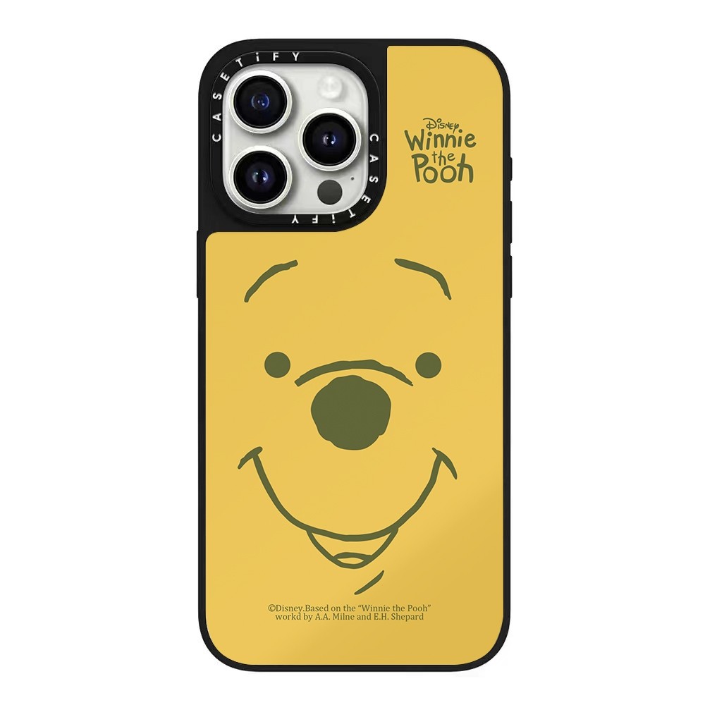 Tify Mirror Cute Winnie the Pooh Pattern Mobile Protective Case, Suitable for iphone 15 14 13 12 11 