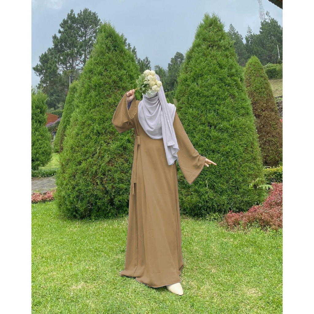 SUMAYYAH Baju Gamis Abaya Crinkle Airflow Premium Polos | GAMIS LEBARAN