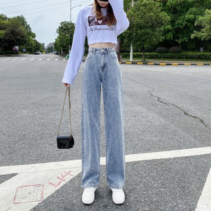 

Celana HIGHWAIST Kulot Jeans Wanita Korean Jeans wanita CP03 - BLUE, XXL