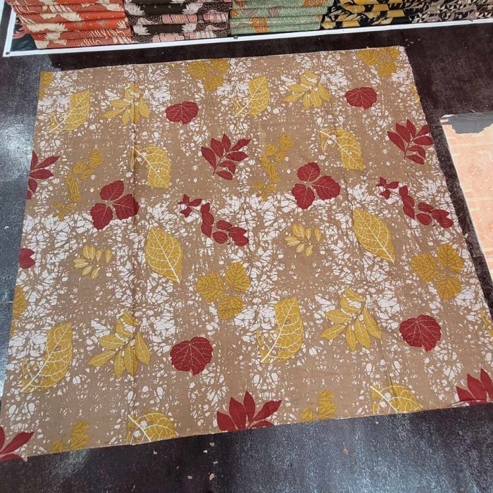 Kain Batik SOLO Motif ECOPRINT Daun COKLAT Kode : 87