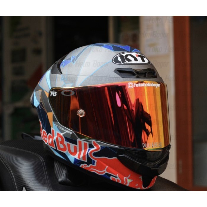 (NEW)- Helm KYT TT Course Pol Espargaro 2021 Red Bull Paket ganteng - L