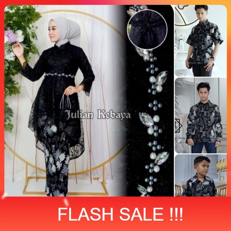 PROMO COUPLE KEBAYA LESTI / SET KEBAYA COUPLE KEMEJA BATIK AYAH ANAK / KEBAYA HITAM KONDANGAN / BAJU