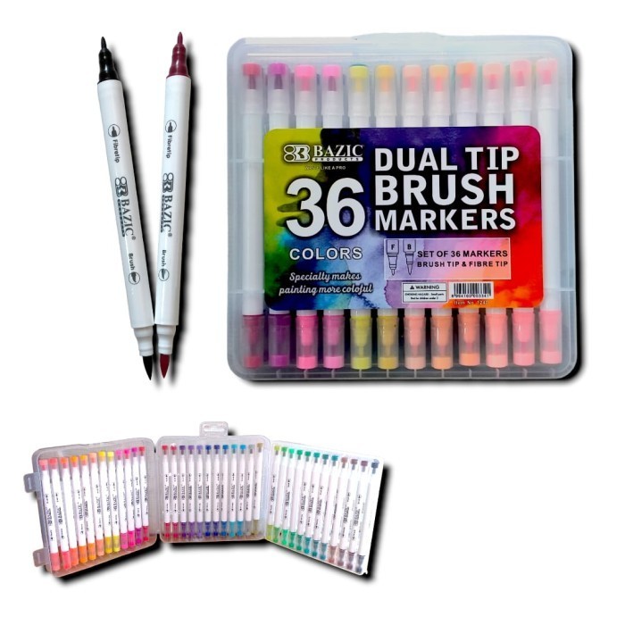 

PROMO!! -SPIDOL KUAS BRUSH PEN MARKER DUAL TIP 36 WARNA