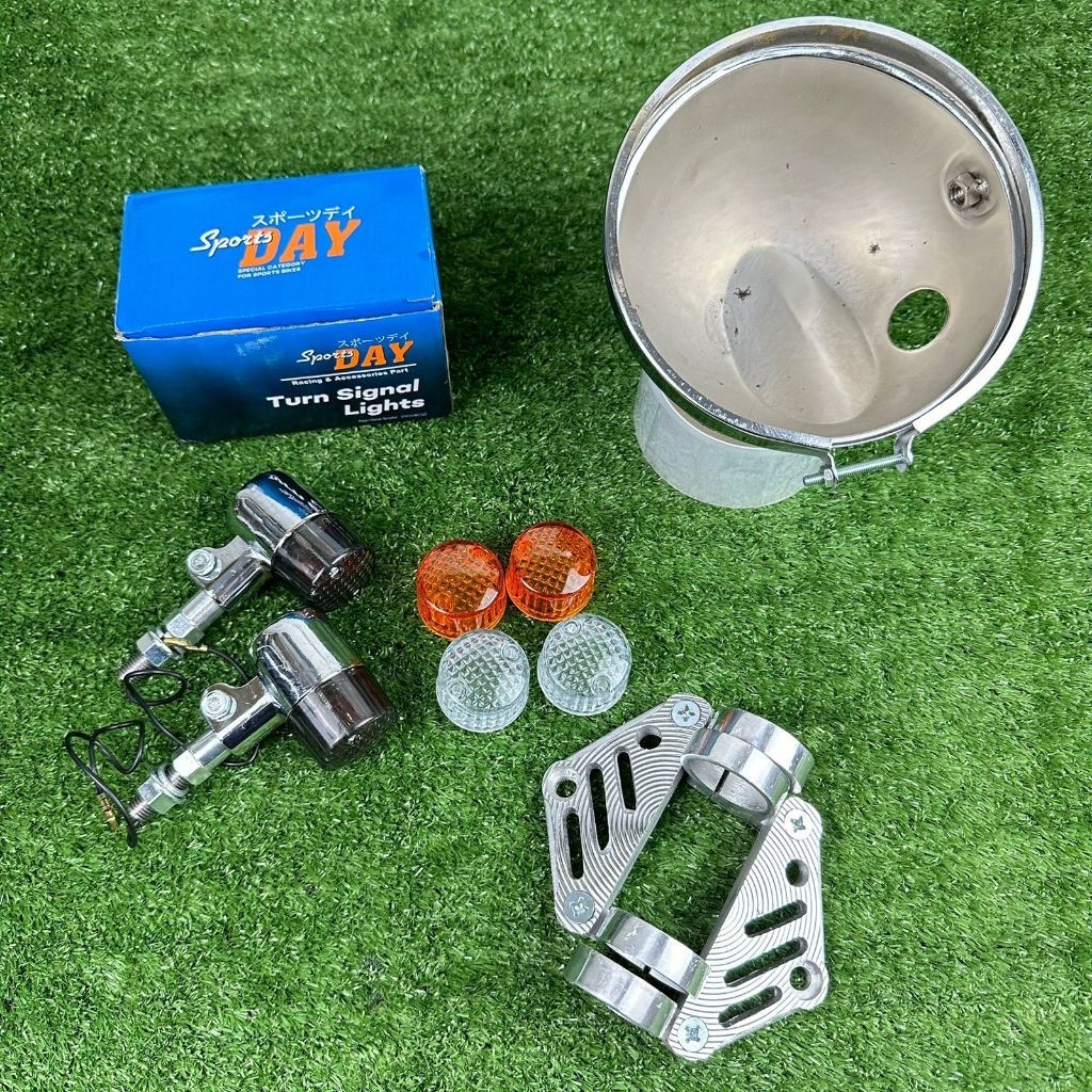Batok Lampu Depan L2G Krum Set Breket CNC As 31 33 plus Sein bulat pnp CB GL MP VIXION THUNDER Set B
