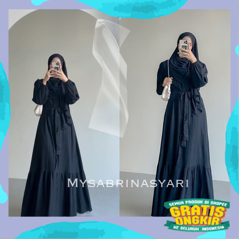 Gamis Lady Crush KAMILA Dress SABRINA SYARI Kualitas Premium - Gamis Polos Serat Kayu Busui Kancing 