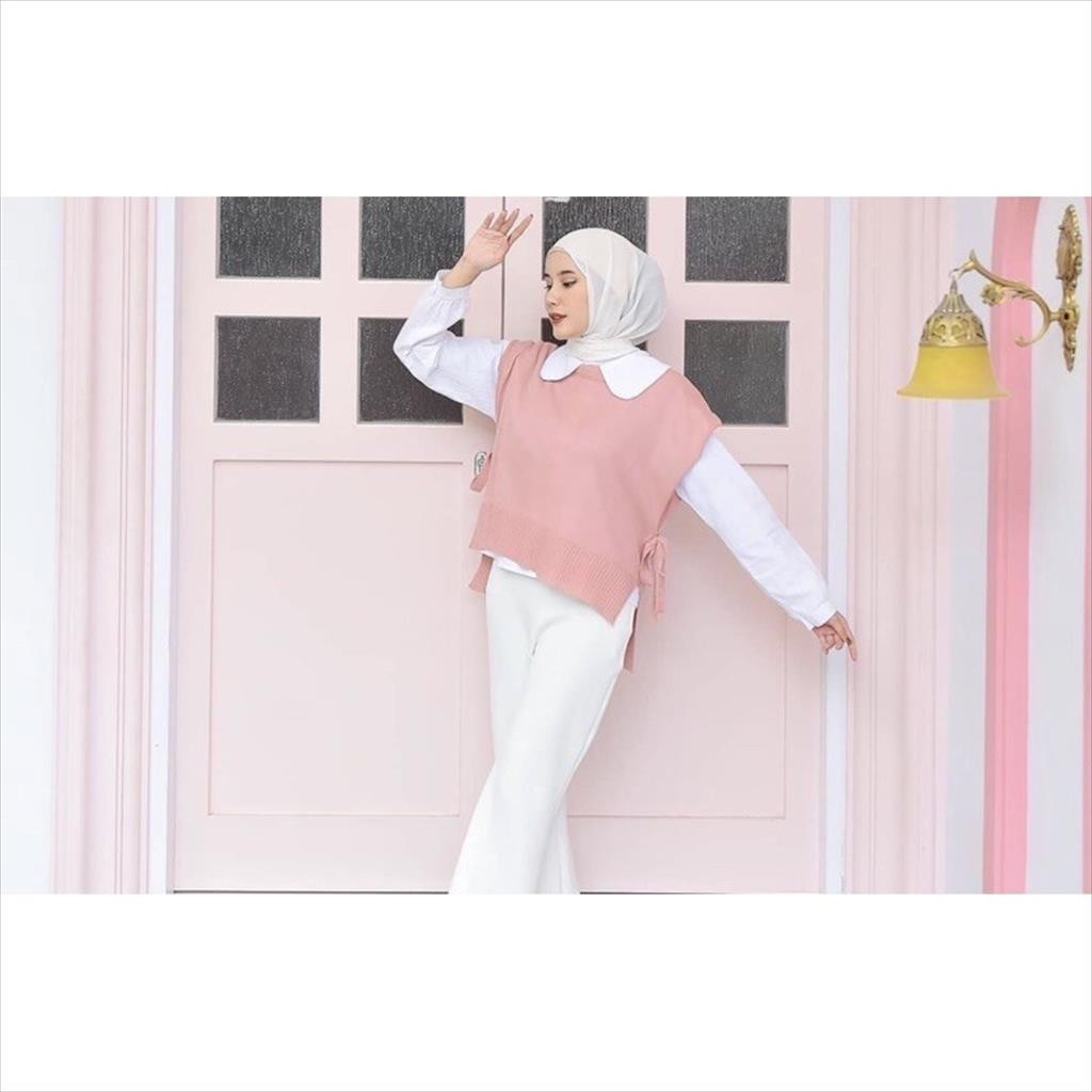 Moms_Syafa Ls 850 - Vest Wanita Rompi Rajut Tali Korea Style Outer Knitedwear Rompi Gamis Andin