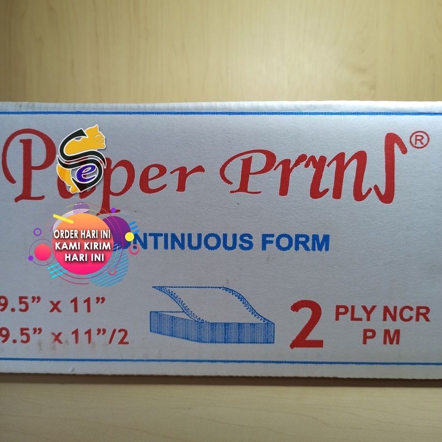 

Kertas Continuous Form 9 1/2 x 11 2 PLY Bagi 2 Merk Paper Prins 1 Box