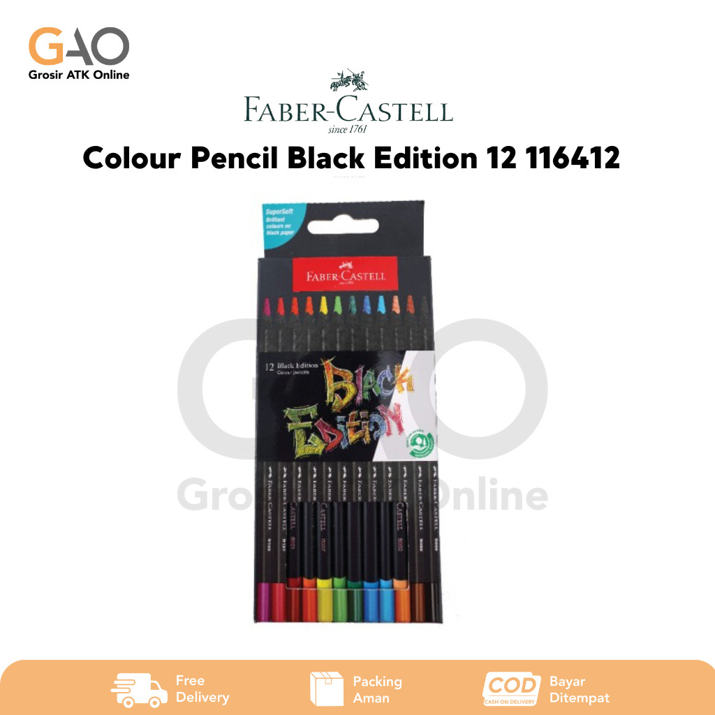 

Colour Pencil Black Edition 12 Faber-Castell Pensil 12 Warna Faber-Castell 116412