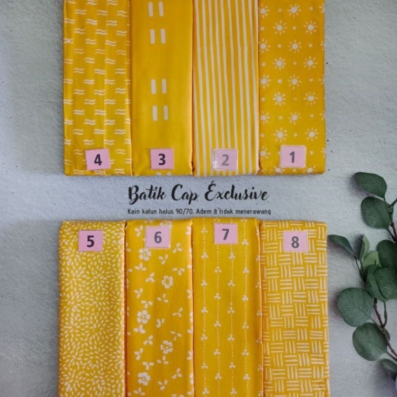 kain batik cap kuning / batik cap set murah garutan Hayoraa