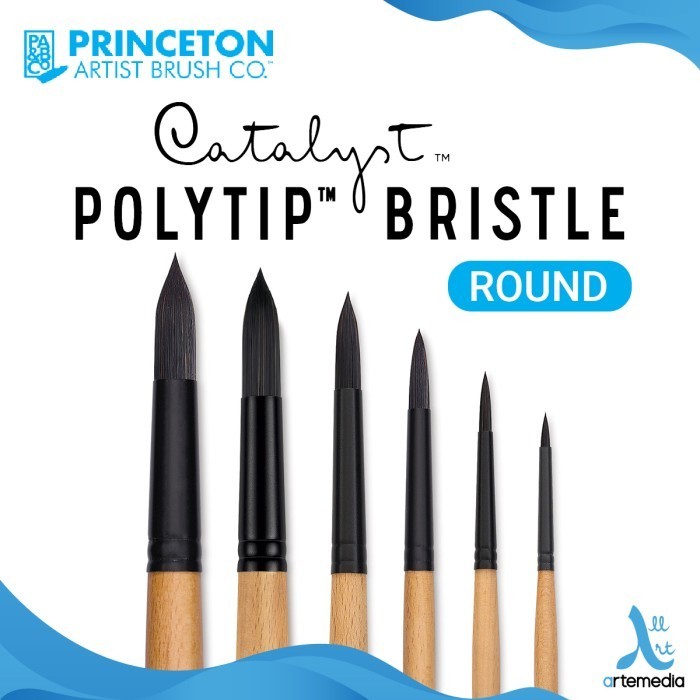 

Princeton Catalyst Polytip Bristle Round Synthetic Brush Kuas Lukis