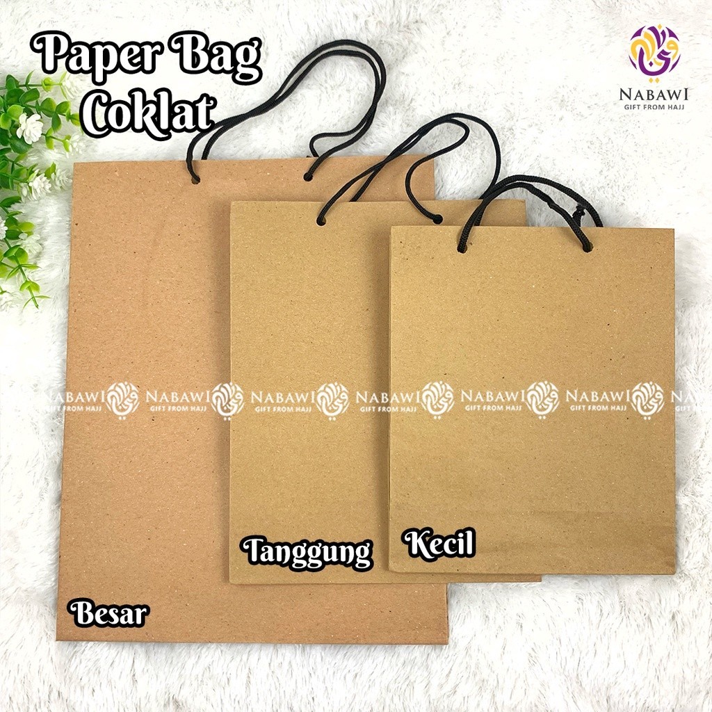 

Paper Bag Polos Coklat / Tas Kertas / Tas Souvenir Haji Umroh / Oleh-oleh Haji Umroh