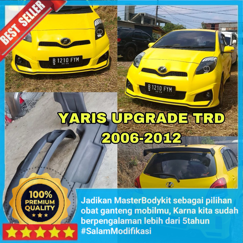 Bodikit Aksesoris Bemper Mobil Bodykit Yaris Upgrade Full Bumper Tahun 2006 - 2012 Ongkirnya Murah G