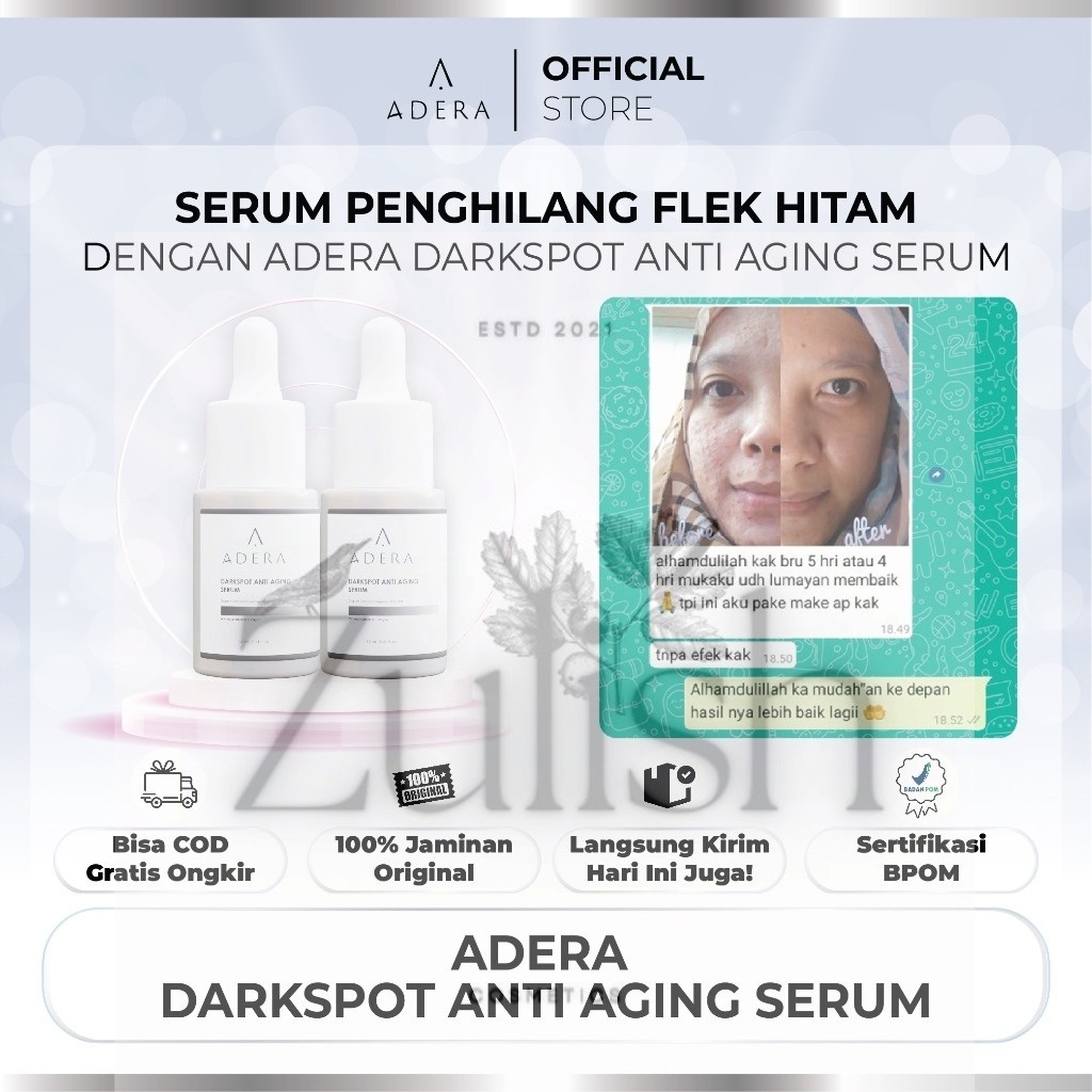 Skincare Paket Adera- DarkSpot Anti Aging Serum Beli 1 Gratis 1 Bergaransi Asli