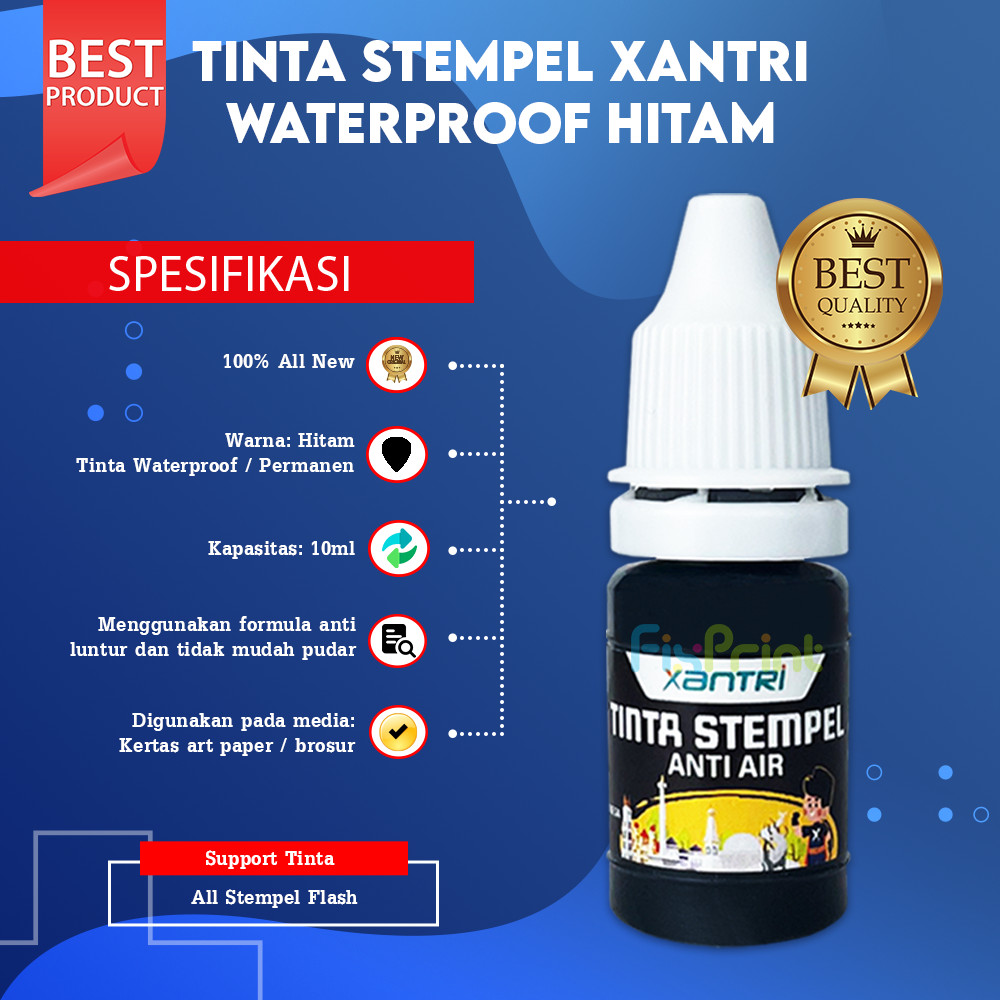 

Tinta Stempel Xantri 10ml Refill Stamp Ink Waterproof 10 ml