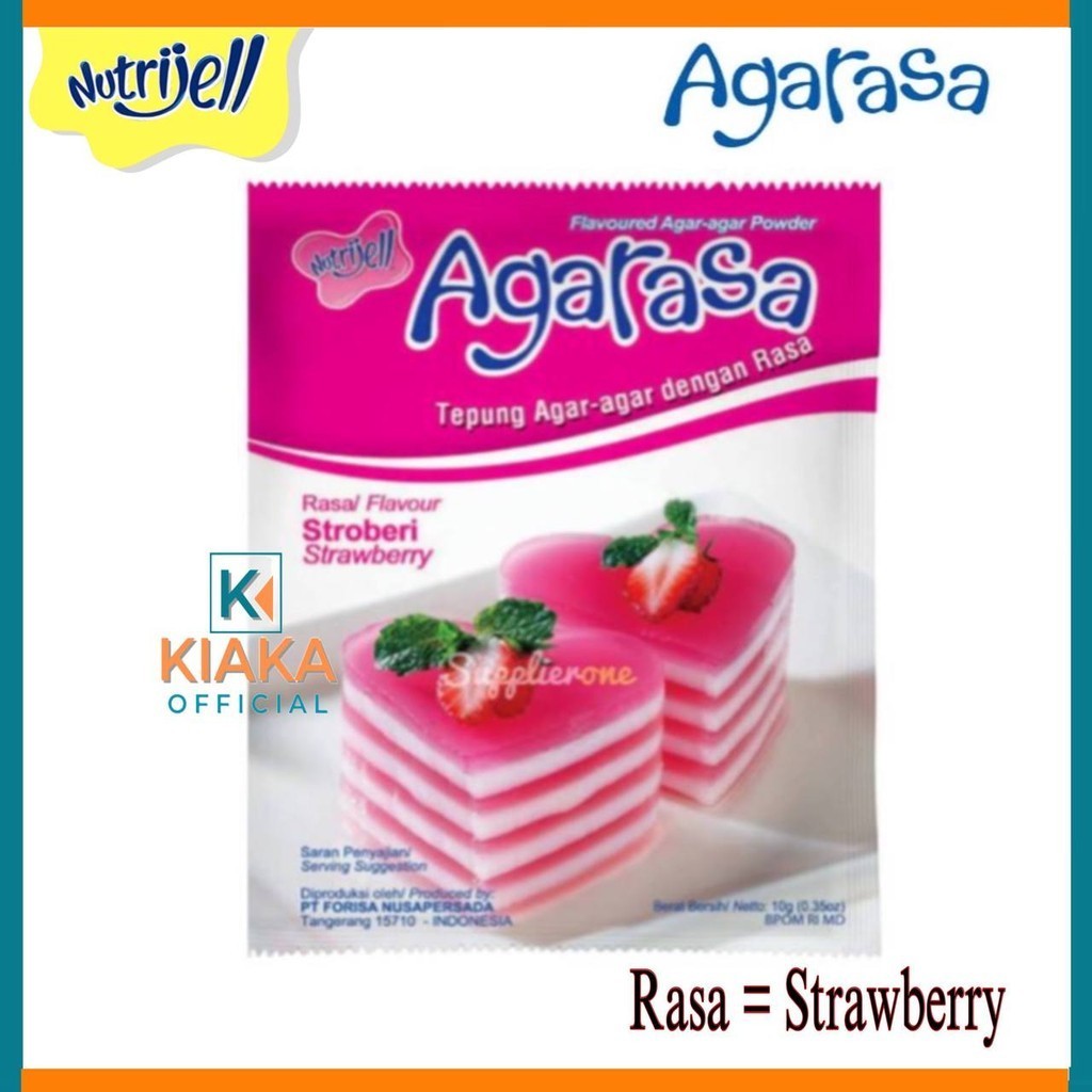 

AGARASA By NUTRIJEL 10gr Tepung Agar Rasa Strawberry Stroberi