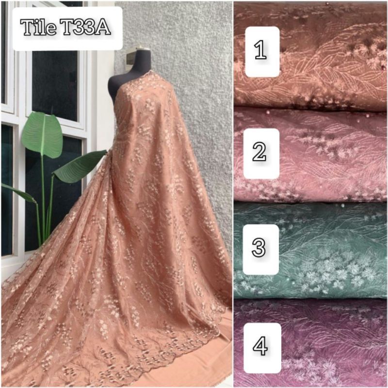 BIG SALE BROKAT TILE MUTIARA CHARLOTTE / TILE SERAGAM / TILE GLITTER (PER ½ METER)
