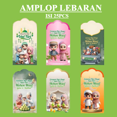 

MainanEmpire READY Amplop Lebaran Idul Fitri isi 25PCS Karakter Motif Lucu Gemoy