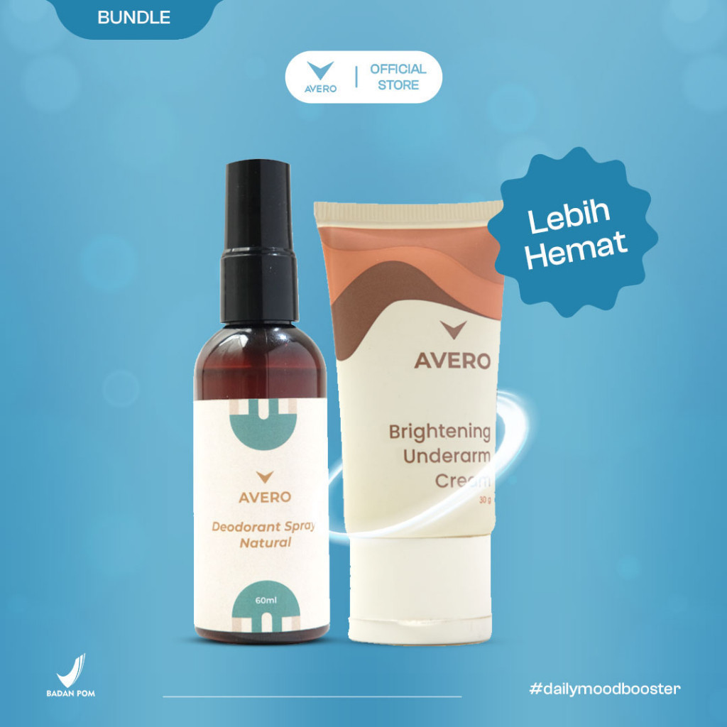 AVERO Paket Bundle 2 A - Deodorant Spray Alami & Brightening Underarm Cream