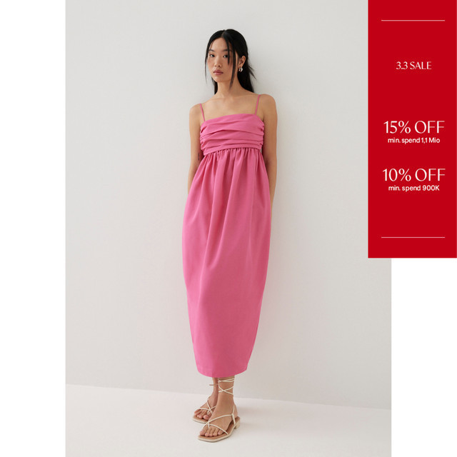 Love, Bonito - Dress Wanita - Manika Ruched Tulip Maxi Dress - XL