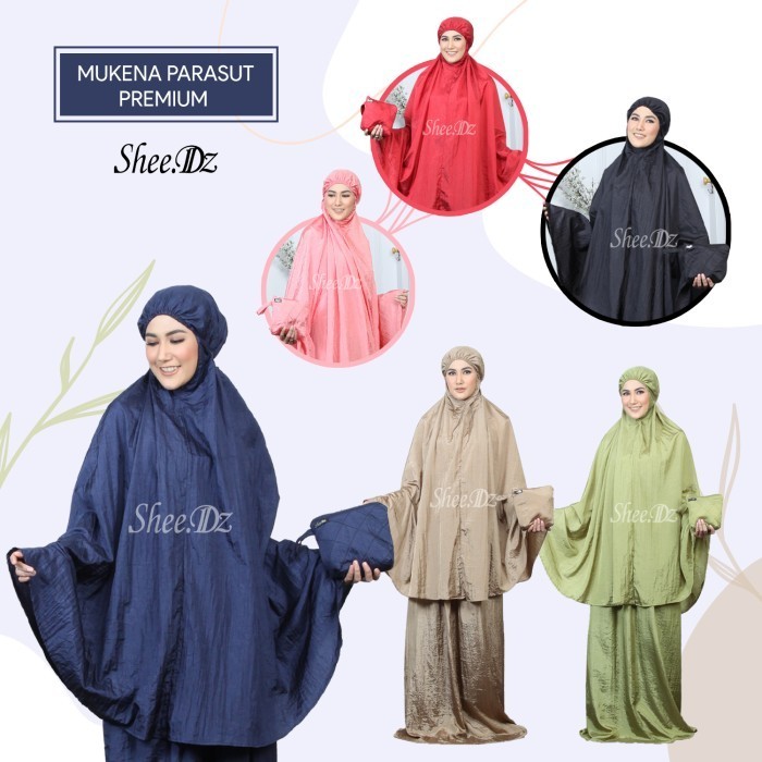 Mukena Parasut  Shee.IDz Parasit Traveling Dewasa - Hitam